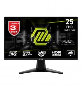 Msi 24.5" Mag 255F E20 1920x1080 Flat Rapid Ips 200Hz 0.5Ms (Gtg) Freesync Premium Gaming Monitor