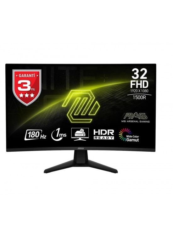 MSI 31.5" MAG 32C6 180Hz 1ms Full HD Adaptive Sync VA Kavisli Gaming Monitör