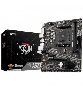 Msi A520M-A PRO AMD A520 Soket AM4 DDR4 4600(OC)MHz mATX Gaming Anakart