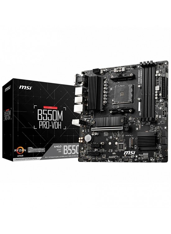 Msi B550M PRO-VDH AM4 DDR4 4400(OC) HDMI DP VGA M.2 USB3.2 MATX Anakart