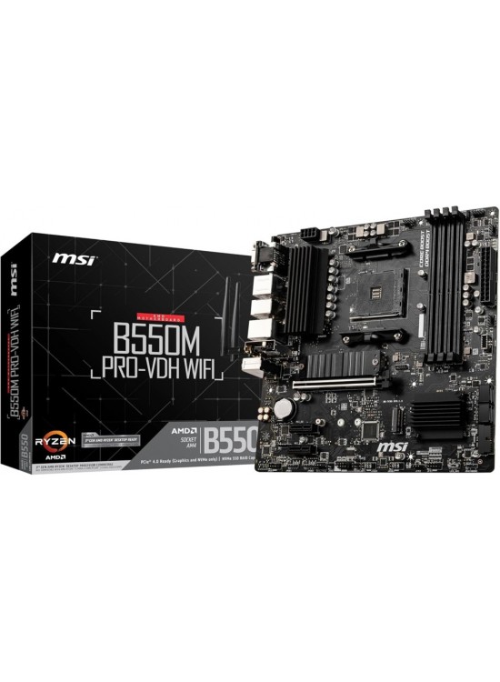 Msi B550M PRO-VDH WiFi 4400mhz(OC) M.2 AM4 mATX Anakart Msi B550M PRO-VDH WiFi 4400mhz(OC) M.2 AM4 mATX Anakart