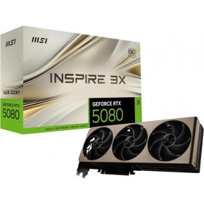 Msi GeForce RTX5080 16G INSPIRE 3X OC 16GB GDDR7, DPx3, HDMIx1, DLSS 4 Ekran Kartı