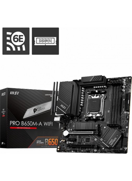 Msı Mb Pro B650M-A Wifi Am5 Ddr5 6400Mhz(Oc) Hdmı Dp M.2 Usb3.2 2.5G Lan Wifi 6E Matx Anakart Msı Mb Pro B650M-A Wifi Am5 Ddr5 6400Mhz(Oc) Hdmı Dp M.2 Usb3.2 2.5G Lan Wifi 6E Matx Anakart