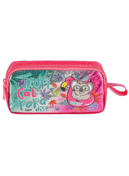 Muggle Kalem Çantası Tropikal Pradice Pembe Mu-8966