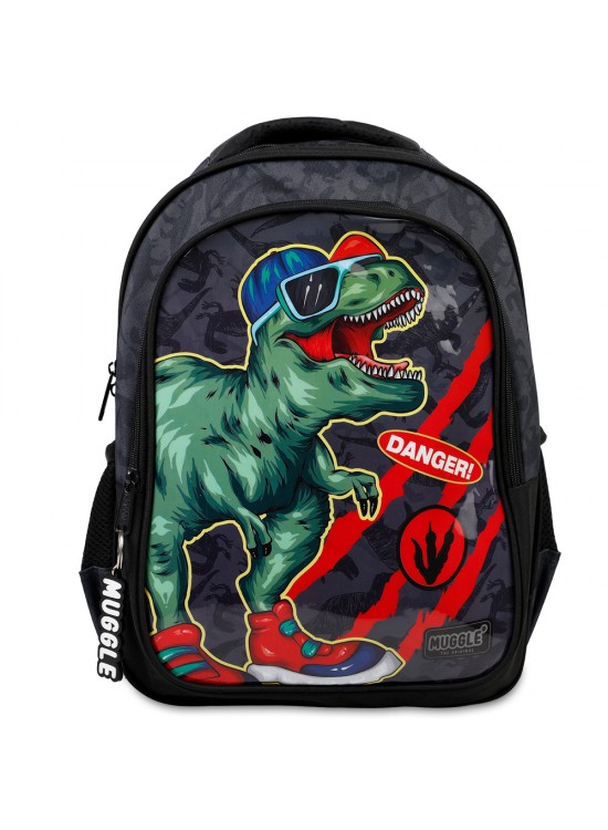 Muggle Okul Çantası Danger Dino Siyah Mu-9222