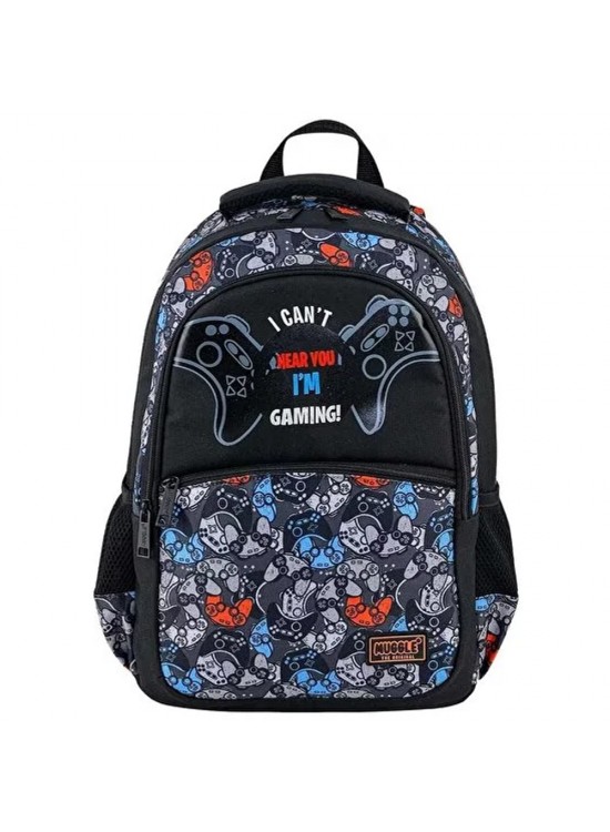 Muggle Okul Çantası Game Over Siyah Mu-9383 Muggle Okul Çantası Game Over Siyah Mu-9383