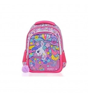 Muggle Okul Çantası Happy Unicorn Pembe Mu-6443