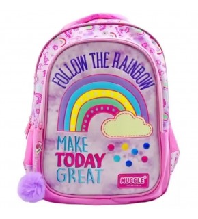 Muggle Okul Çantası Soft Rainbow Pembe Mu-6696