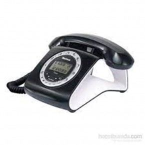 Multitek Retro Özel Tasarımlı Kablolu Siyah-Kırmızı-Gri-Turuncu-Beyaz Masa Üstü Telefon