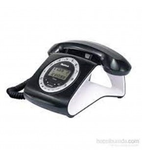 Multitek Retro Özel Tasarımlı Kablolu Siyah-Kırmızı-Gri-Turuncu-Beyaz Masa Üstü Telefon