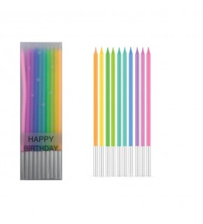 Mum İnce 14cm Rainbow 10 Lu