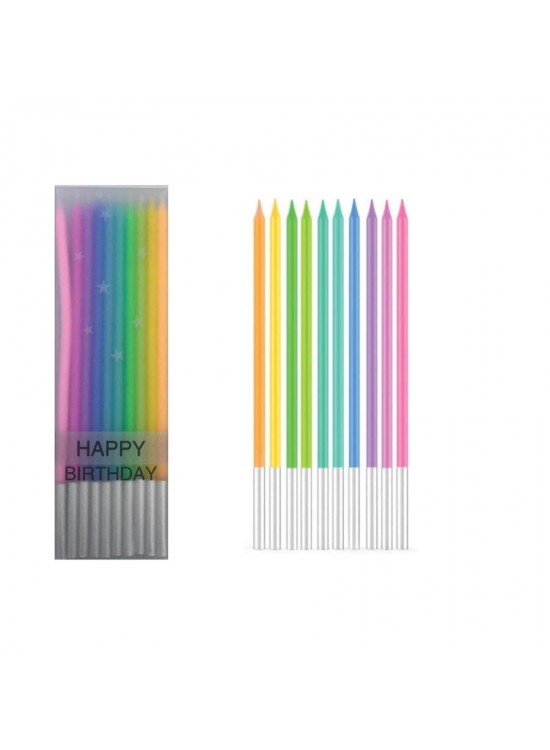 Mum İnce 14cm Rainbow 10 Lu