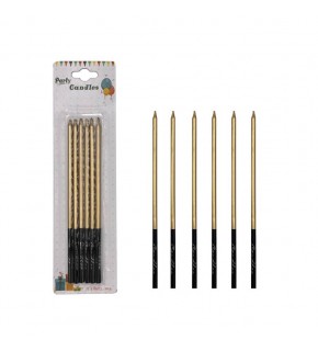 Mum İnce Kalem Metalik Renkler 15cm 6 Lı