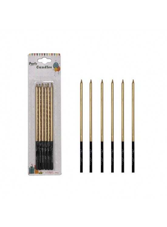 Mum İnce Kalem Metalik Renkler 15cm 6 Lı