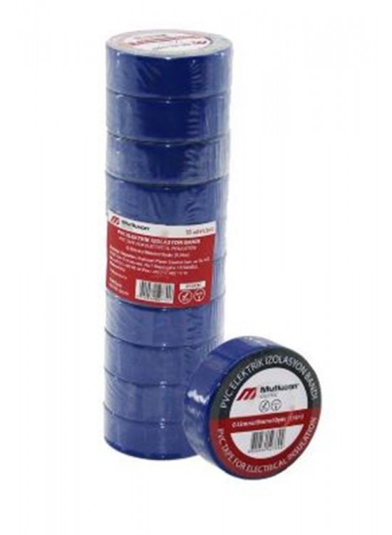 Mutlusan 10-19 İzole Bant 10lu(Elektrik Bant) Mavi 065133131019