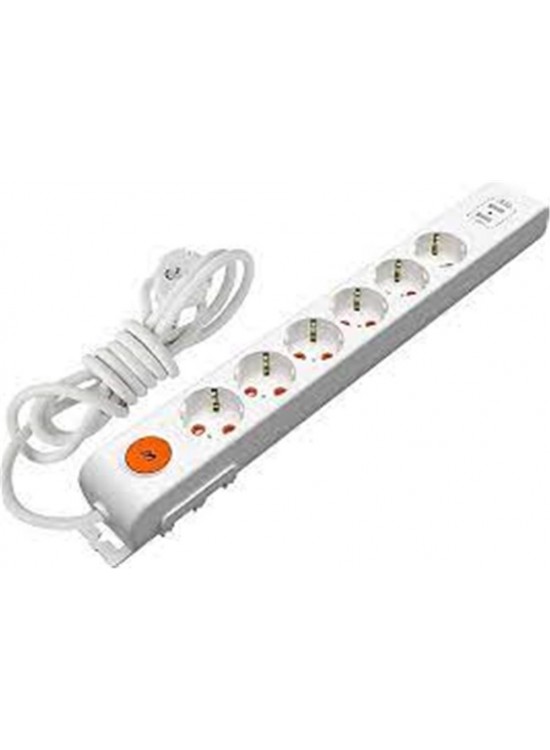 Mutlusan 6lı 1,5mt 2 Usbli 1425Joule Akım Korumalı Anahtarlı priz (001 175 670002 15 00) Mutlusan 6lı 1,5mt 2 Usbli 1425Joule Akım Korumalı Anahtarlı priz (001 175 670002 15 00)