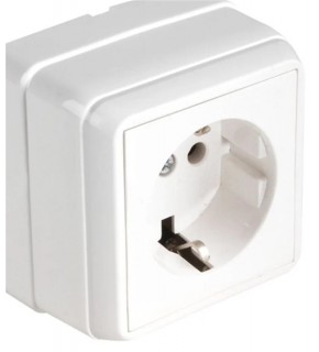 Mutlusan Bron Sıva Üstü Kapaklı Topraklı Priz Beyaz ( 2160 110 0201)