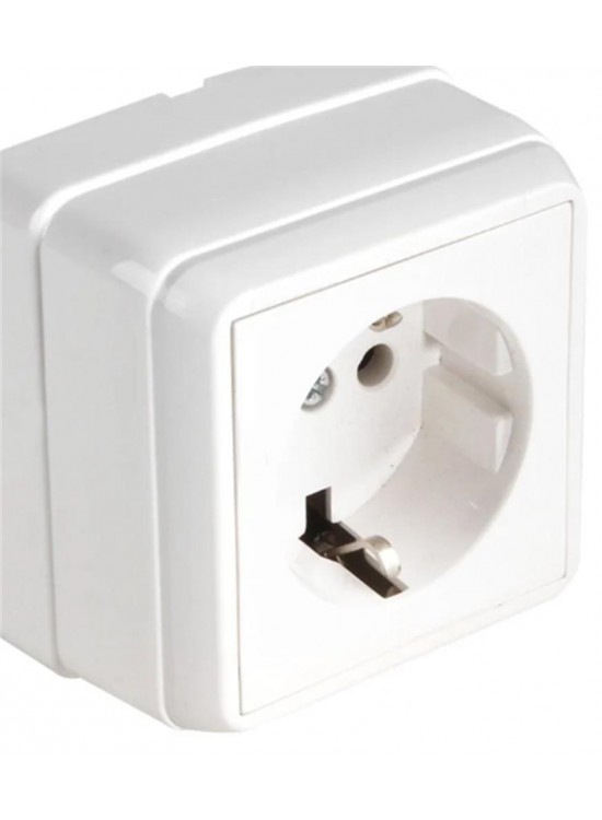 Mutlusan Bron Sıva Üstü Topraklı Priz Beyaz ( 2160 100 0201)