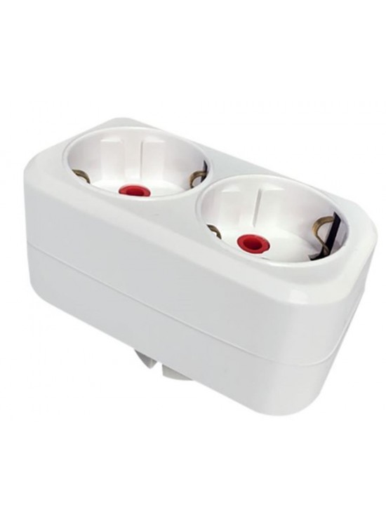 Mutlusan İkili Topraklı Fiş-Priz Düz Tip Beyaz (001 170 033006 00 00)