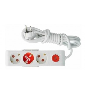 Mutlusan Ri-Tech 3 lü Şok Korumalı Grup Priz 1.5m (001 175 370002 15 00)