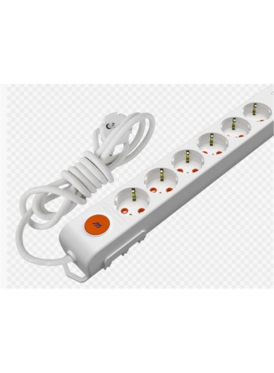 Mutlusan Rı-Tech 6lı 2mt Anahtarlı Topraklı  Grup Priz  (001 175 620002 02 00)