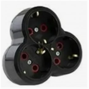 Mutlusan Topraklı Siyah 3lü Fiş,Priz (Yonca Tip) 001 170 033002 00 11