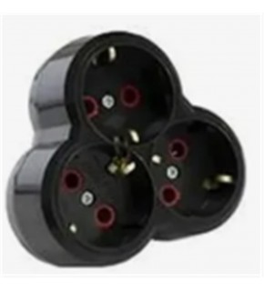 Mutlusan Topraklı Siyah 3lü Fiş,Priz (Yonca Tip) 001 170 033002 00 11