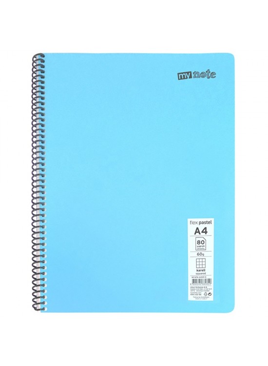 Mynote Defter Flex Pastel A4 72 Yaprak Kareli (1 Adet)