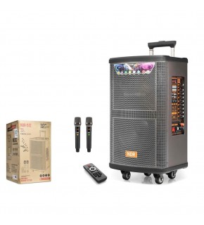 NDR NDR515 Çift Karaoke Mikrofonlu Bluetooth Hoparlör FM Radyo 80W 15 İnç Kumandalı Ahşap