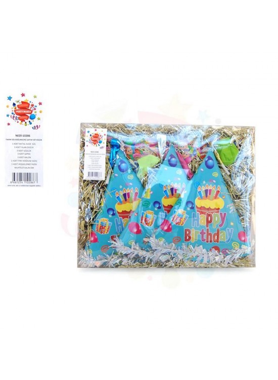Nedi Paket Süs Takım Doğum Günü Şeffaf Kutulu Küçük Set 10286