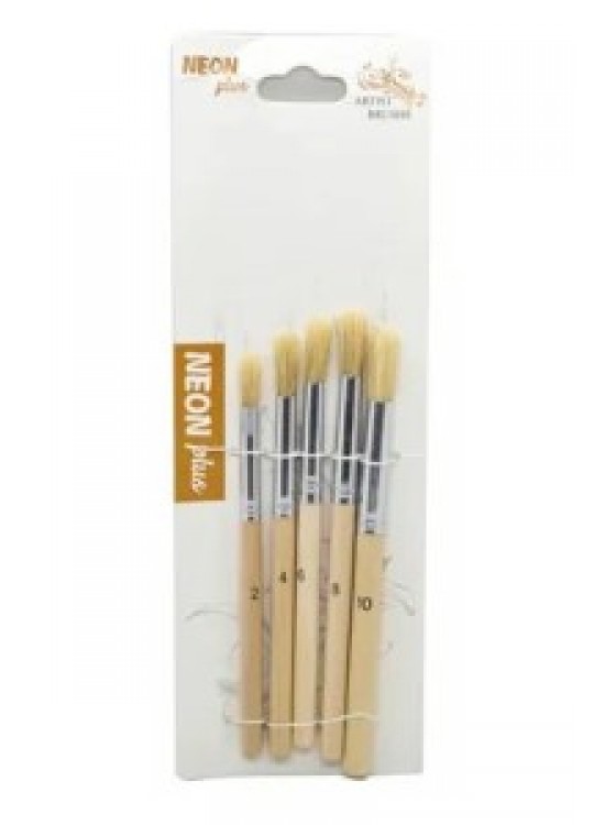 Neon Plus HKD-154 Anaokul Alıştırma Kıl Fırça 5 li