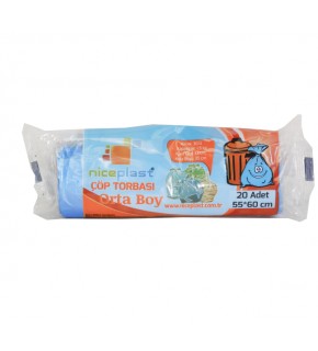 Nice Plast Çöp Poşeti Mavi Orta 55X60 Gz0275