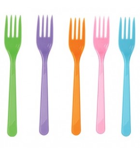 Niceplast Renkli Çatal 25 Adet