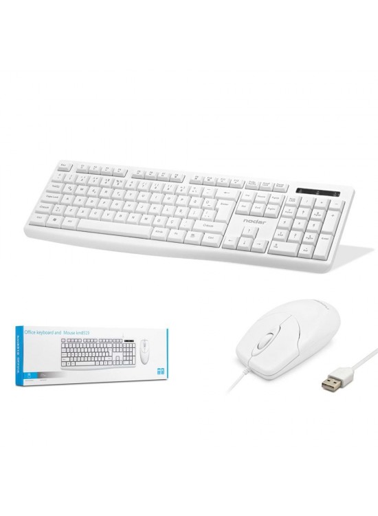 Nodar Km8519 Kablolu Klavye ve Mouse Set Q Beyaz