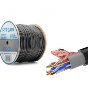 Nodar Nd2002 Ftp Cat6 Dışmekan Kablo 23Awg Çift Pvc 4P- 1-0.57Mm 35Mm Cca 305M Siyah