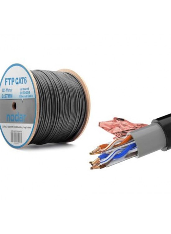 Nodar Nd2002 Ftp Cat6 Dışmekan Kablo 23Awg Çift Pvc 4P- 1-0.57Mm 35Mm Cca 305M Siyah