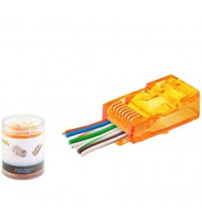 NODAR ND2405 CAT6 EZ RJ45 Konnektör 100 Adet Plastik Kutu -Turuncu
