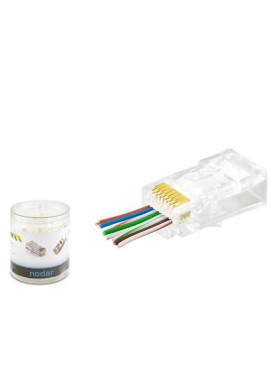 NODAR ND2407 CAT6 EZ RJ45 Konnektör 100 Adet Plastik Kutu