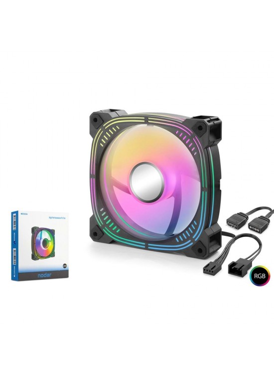 Nodar Nd2656 Kasa Fanı 3.Nesil İç ve Dış Parıltı Argb 12Cm Siyah