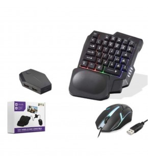 NODAR ND762 Mobil Oyun Klavye Mouse Dönüştürücü Seti RGB Siyah