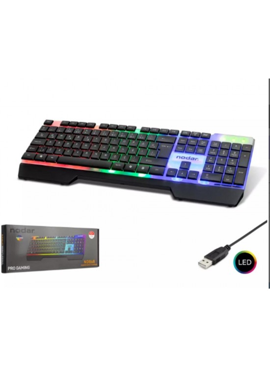 Nodar Nd868 Pro Kablolu Q Oyuncu Klavye Slim Rgb Siyah 105 Tuş 1,5mt Kablo Uzunluğu