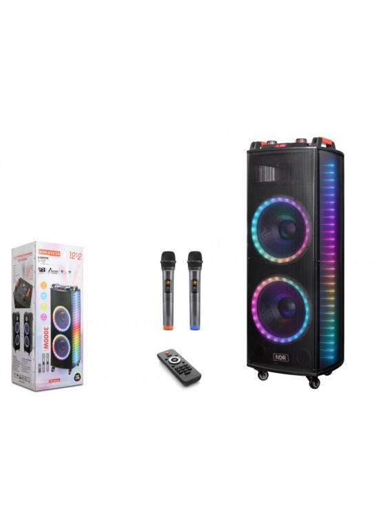 Nodar NDR1212S 12" Bluetooth Speaker Mikrofonlu Uzaktan Kumandalı 2x12" 400-330-1090MM Nodar NDR1212S 12" Bluetooth Speaker Mikrofonlu Uzaktan Kumandalı 2x12" 400-330-1090MM