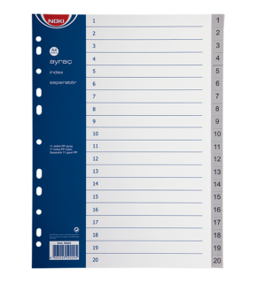 Noki Seperatör 1-20 Rakamlı Plastik A4 59220