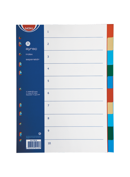 Noki Seperatör 10 Renkli Plastik 59125 Noki Seperatör 10 Renkli Plastik 59125