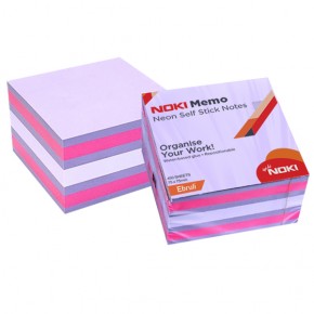 Noki Yapışkanlı Not Kağıdı Küp 450 Syf 75x75 Neon Ebruli 12014-44 (1 Adet)
