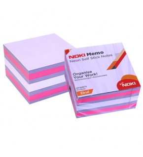 Noki Yapışkanlı Not Kağıdı Küp 450 Syf 75x75 Neon Ebruli 12014-44 (1 Adet)