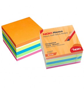 Noki Yapışkanlı Not Kağıdı Küp 450 Syf 75x75 Neon Envai 12014-33