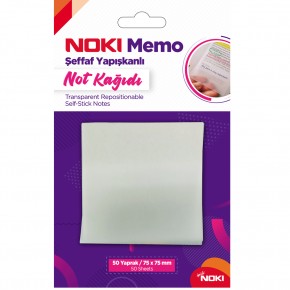 Noki Yapışkanlı Not Kağıdı Memo 50 YP 75x75 Şeffaf  12300 (1 Adet)