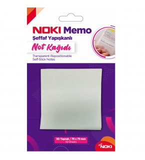 Noki Yapışkanlı Not Kağıdı Memo 50 YP 75x75 Şeffaf  12300 (1 Adet)