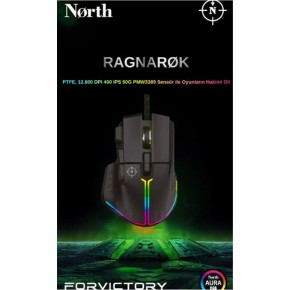 North Odin Pro WL Siyah 26K DPI 750 IPS 70G UltraLight RGB Kablosuz Gaming Mouse